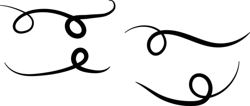 silbido y redada subraya memorándum Nota destacar. escrito subrayar acento elemento. dibujado a mano Escribiendo bolígrafo trazos vector