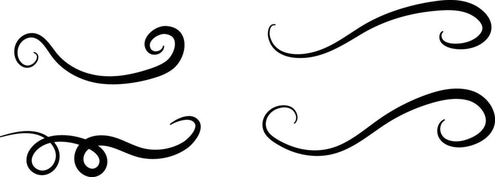 silbido y redada subrayar. escrito subrayando acento elemento. destacando un nota. mano dibujado bolígrafo trazos marcadores guion bajo y acento líneas vector