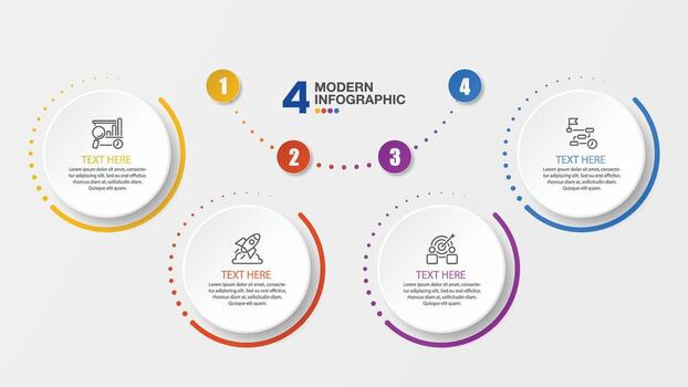 Infographic design with circle infographic template design and 4 options. vector