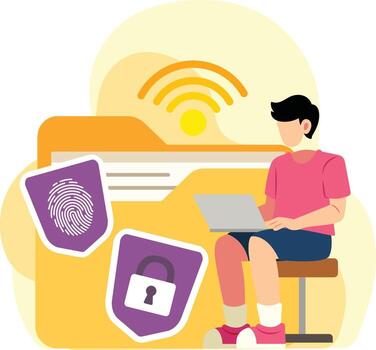 Man securing wireless data access vector