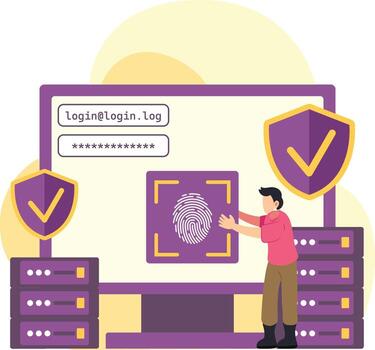 Fingerprint login on secure system vector