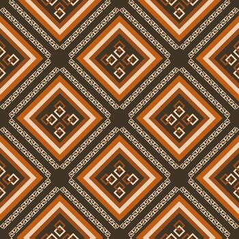 sin costura modelo de geométrico diseño con diamante y cuadrado formas en marrón y naranja color tonos vector