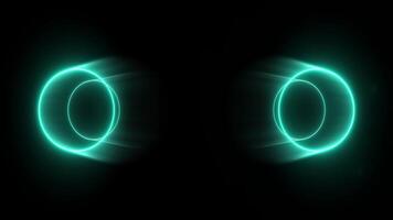 hud tecnología neón resplandor efecto. circulo forma. con vibrante rgb. Perfecto para futurista introducciones, tecnología cubrir, juego transmisión antecedentes. video