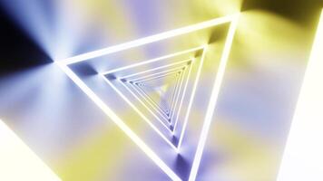 roterad triangel tunnel med slät lampor vj slinga bakgrund video