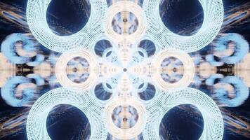 ruimte sci-fi tunnel met veelkleurig ringen achtergrond vj lus video