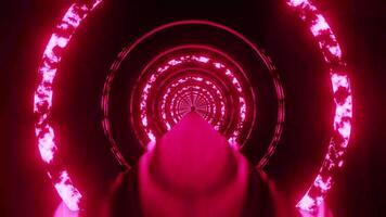 Sombrio Rosa néon anel círculo vj ciclo fundo túnel video