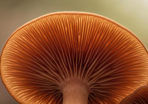 A close up of a mushroom with a blurry background photo