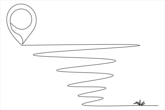 Map path and location symbols in continuous line vector