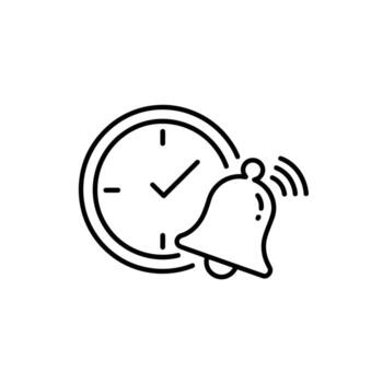 Reminder Clock Alert Icon Signaling Time Sensitive Notification And Timely Action vector