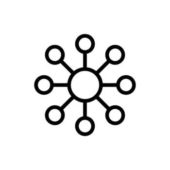 Connection and Communication Network for Business and Social Media Networking with the Central Node vector