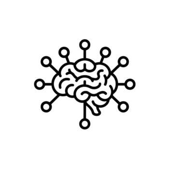 esquemático cerebro con conexiones ilustrando artificial inteligencia y neural redes en tecnología vector