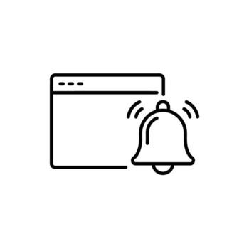 Browser Notification Bell Icon Design for User Interface Applications Alert and Reminder Concept vector