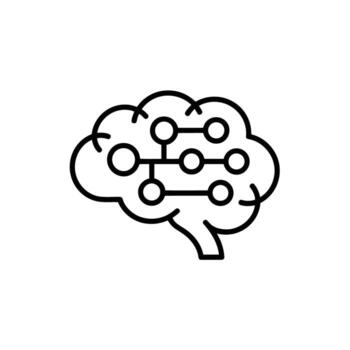 Artificial Neural Network Brain Symbolizing Artificial Intelligence and Machine Learning Capabilities Concept with Connected Dots vector