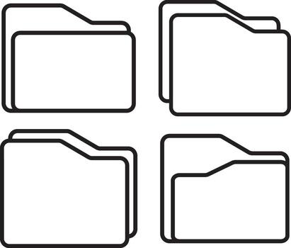 File and Folder Outlined Icon set. vector