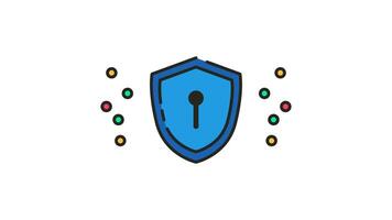 la cyber-sécurité interface Activation. professionnel interaction avec Avancée numérique protection système par holographique circulaire mécanisme. video