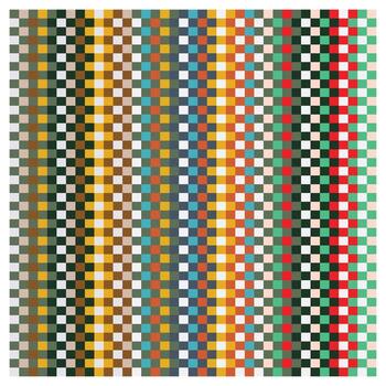 un vibrante, resumen modelo de alterno de colores cuadrícula arreglado en vertical rayas, exhibiendo un variedad de matices y tonos, sin costura superficie diseño. vector