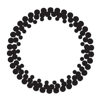 Elegant Black Circle Frame of Dots Minimalist Design Element for Modern Invitations and Branding - Professional digital artwork with vibrant colors and detailed composition vector