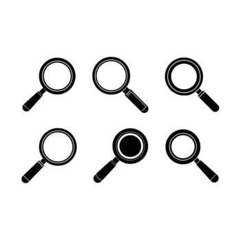 High-quality magnifying glass icon for search, zoom, and UI design projects. vector