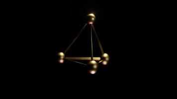 elegant gyllene sfärer sammankopplade i triangel- rörelse slinga video