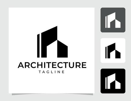Architecture Logo. Building Line Symbol In Minimal Style. vector