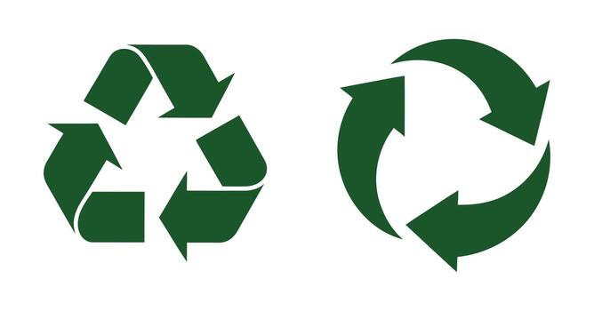Recycle Symbol Set in Green Representing Environmental Conservation and Sustainable Practices for Eco-Friendly Initiatives vector