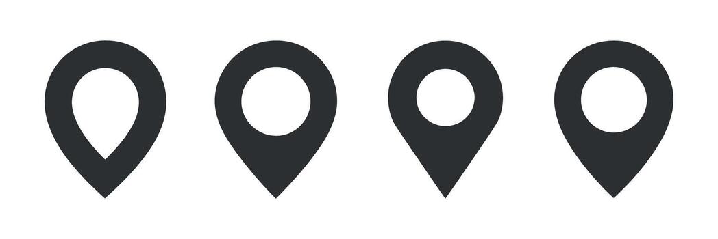 Set of Location Pin Icons Illustration for Maps, Navigation, and Place Marking in Various Styles vector