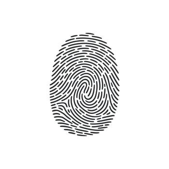 Unique Fingerprint Identification Mark for Security Access and Personal Authentication in High Resolution vector