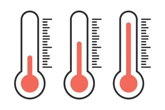 temperatura calibre conjunto con variar niveles para salud supervisión y clima visualización proyectos vector