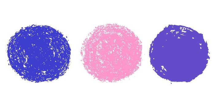 hand drawn crayon circles. Textured round shapes for modern abstract design, posters, collages, and backgrounds. vector