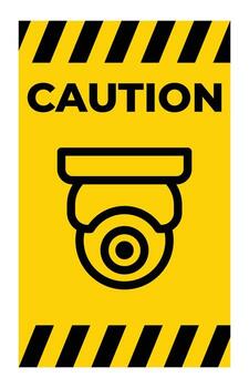 Caution Sign Security Camera vector