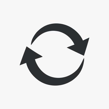Circular Arrows Rotation Symbol for Process Iteration and Continuous Improvement in Business and Development vector