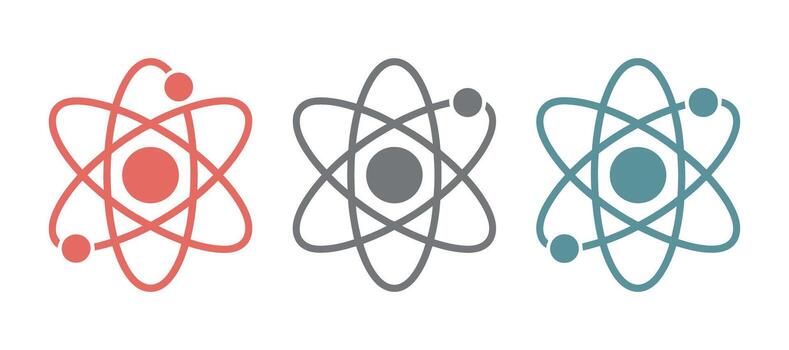 Atom Structure Illustration with Electrons Orbiting Nucleus for Science and Education Concepts vector