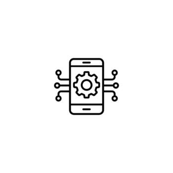 Mobile Phone Settings And Configuration Icon vector