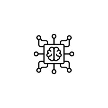 Brain Microchip Technology Icon vector