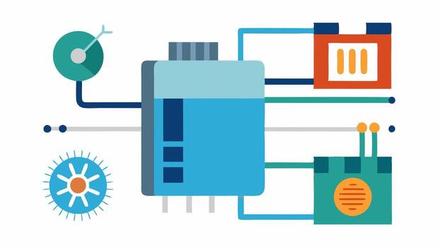 Cooling Mechanism An exploded view diagram highlighting the various cooling elements such as refrigerant lines fans and insulation layers illustrating how cold air is generated and. vector