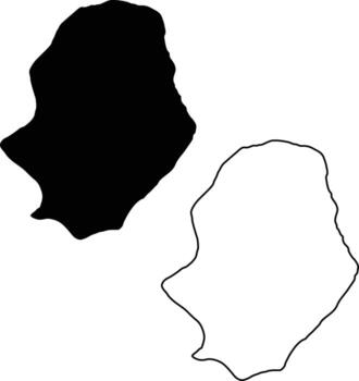 Map of Niue Silhouette Flat and Outline Design vector