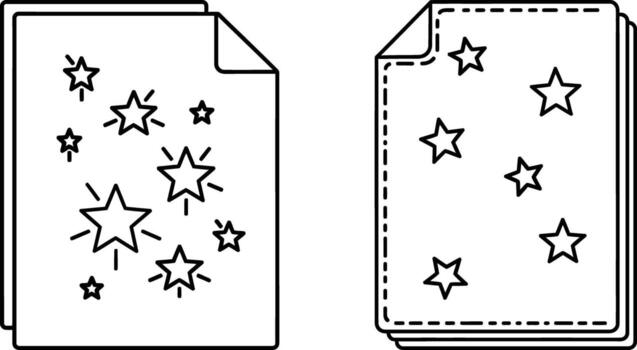 estrella decorado documento íconos presentando línea Arte y rayado fronteras para creativo diseño utilizar vector