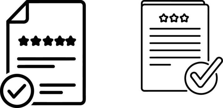 Black line art of customer satisfaction review document with check mark symbol vector