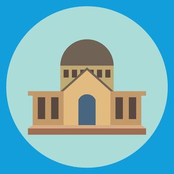 icónico arquitectura un edificio con Hazme en geométrico estilo encarnando arquitectónico diseño y sencillez para visual comunicación y moderno ilustración vector