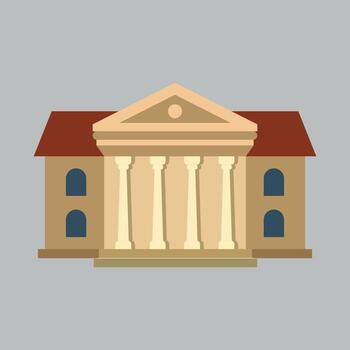 Stylized Government Building with Columns and Arched Windows a Symbol of Civic Architecture and Stability vector