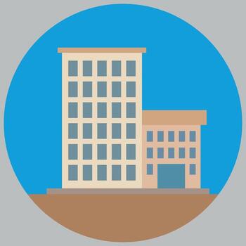 Stylized Office Building Illustration in Flat Design With a Clean and Modern Aesthetic for Business and Architecture Concepts vector