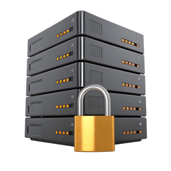 beveiligd gegevens server rek met gouden hangslot benadrukkend gegevens bescherming en cyberveiligheid maatregelen voor bedrijf servers png