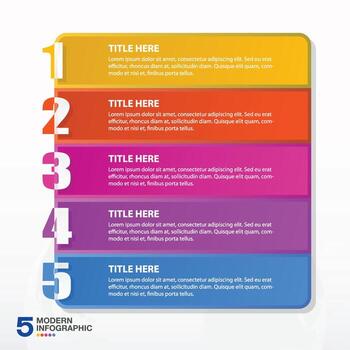 infografía diseño con cuadrado infografía modelo diseño y número, 5 5 opciones o pasos. vector