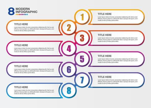 Infographic design with circle infographic template design and number, 8 options or steps. vector