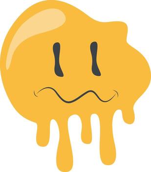 Psychedelic Dripping Smile. Groovy Psychedelic Character vector