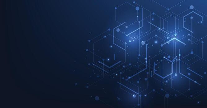 Blue hexagonal digital background design vector