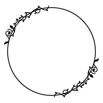 Line Branch of Leaves Frame Art Simple vector