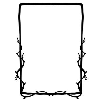 Element Branch of Leaves Frame Line vector