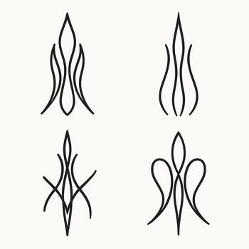 Simple Line Art Pinstripe Custom Automotive Graphic Element Design Set vector