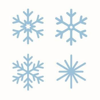 Simple Flat Style Snowflake Winter Design Element on White Background vector